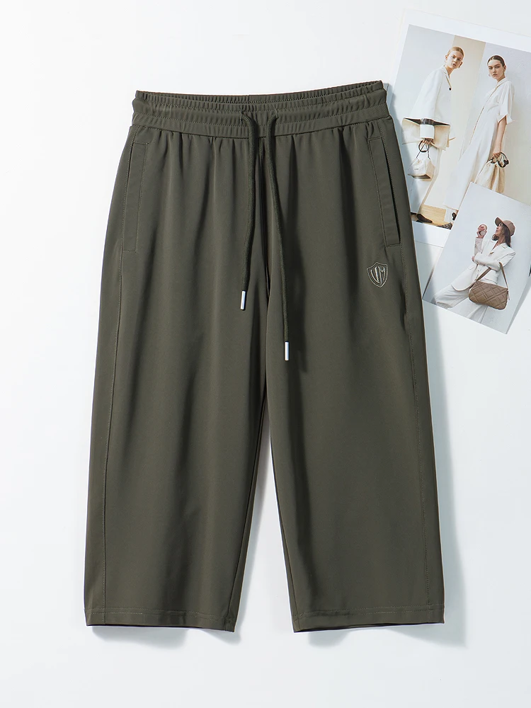 Military een Seven-Foot Pants Women's Summer Qui-Drng Sports Pants Thin Casual Pants High Waist Straight Leg Pants