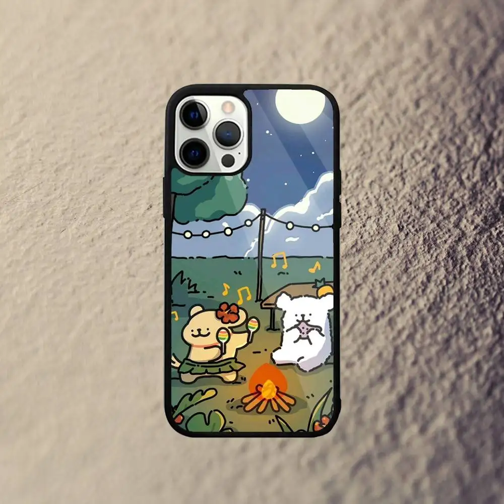 Korea Line Puppy Malteser Handyhülle für iPhone 17,16,15,14,13,12,11,Pro,Max,Plus,Mini,SE4,E Magnetisches Magsafe Wireless Charging