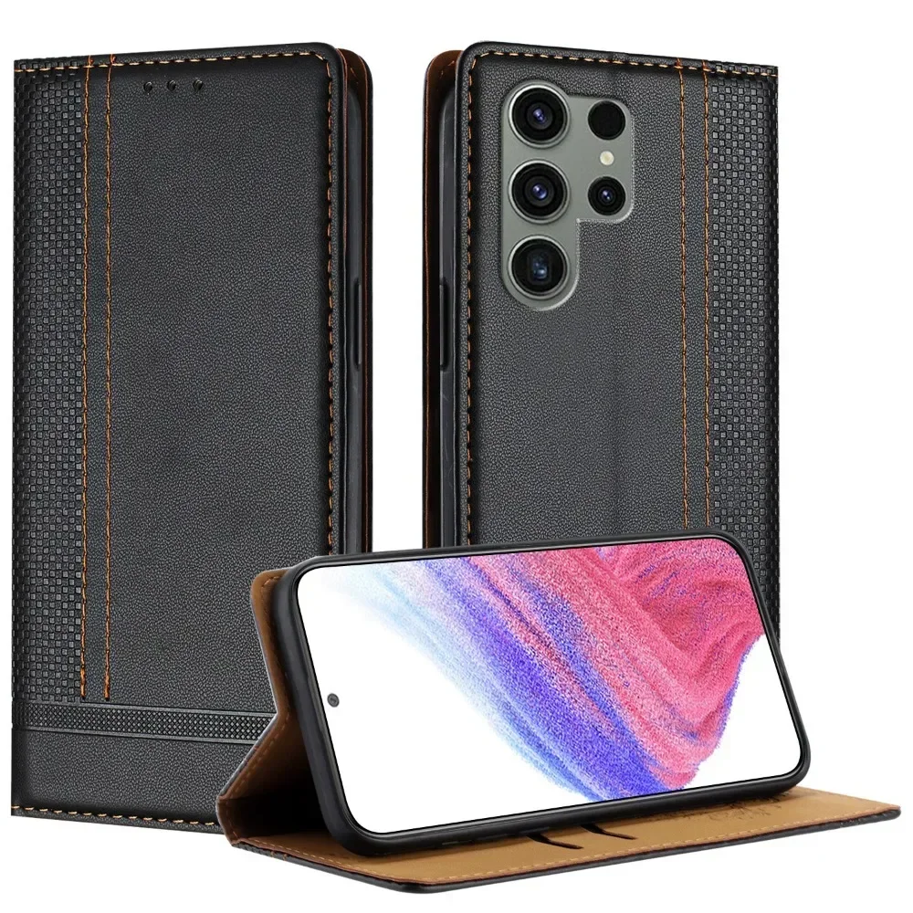 Magnetic Leather Flip Case Book Coque for Samsung Galaxy S24 Ultra S23 Plus 22 S20 FE S10 S9 S 10 S10e S22 23 24 S25 Flip Cover