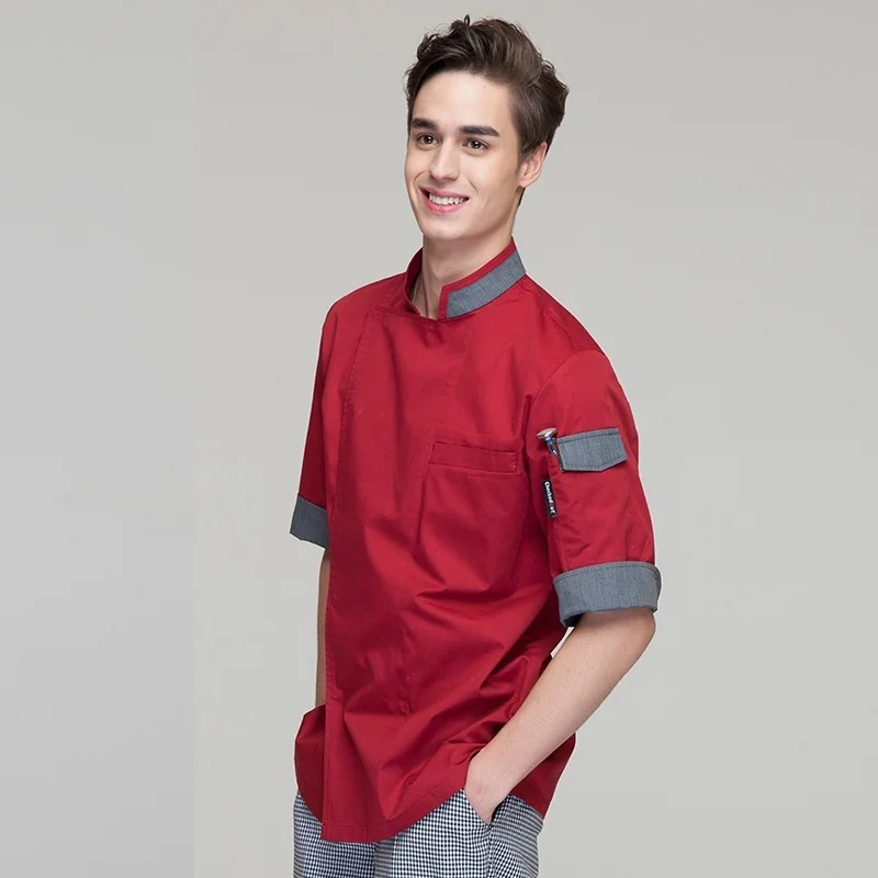 Veste de chef unisexe pour hommes et femmes, manteau de cuisinier, uniforme de restaurant noir, vêtements de cuisine d'hôtel, vêtements padramatiques