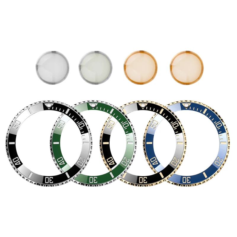 For Rolex Sea Dweller Submariner Blue Green Black Water Ghost Luminous Beads Night Pearl Bezel Insert Ceramic blue-green luminou - Image 6