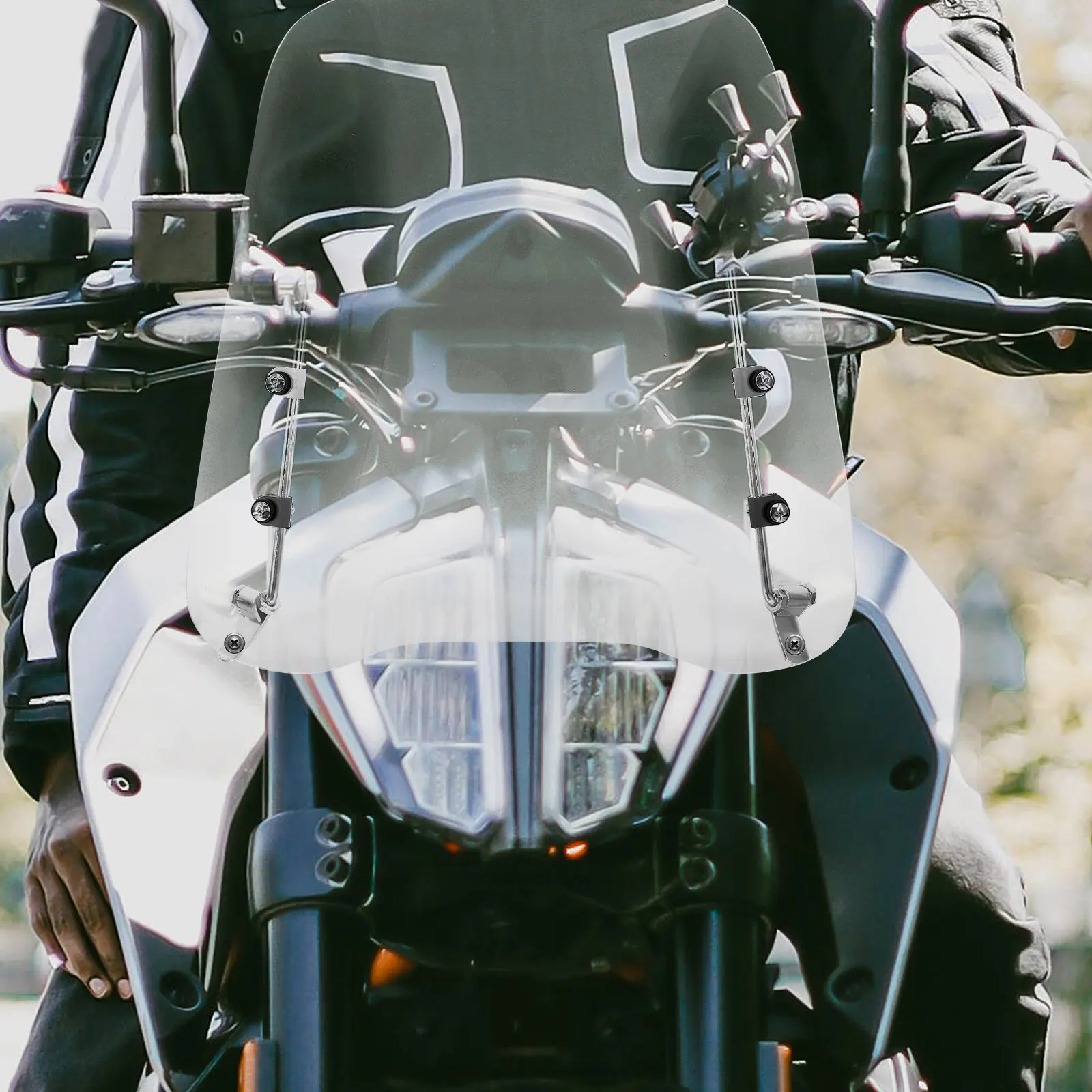 

Universal Motorcycle Windshield Clear Transparent Wind Deflector Rainproof Shatterproof Pc Windscreen Motorbike Accessory