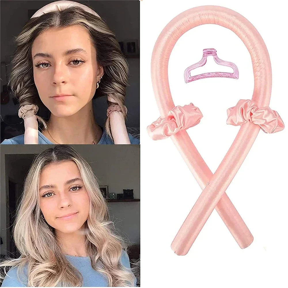 Hitteloze Krultang Hoofdband Zonder Warmte Zijden Krullen Lint Haarrollers Slapen Zachte Hoofdband Luie Haarkrulspelden Haar Styling Tools