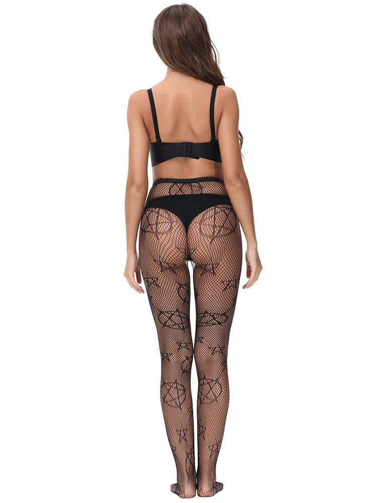 NEUE Plus Größe Sexy Schwarz Web Mesh Strumpfhosen Sommer Frauen Aushöhlen Fishnet Strumpfhosen Gothic Spitze Transparent Lange Strumpf Damen – Detail 35