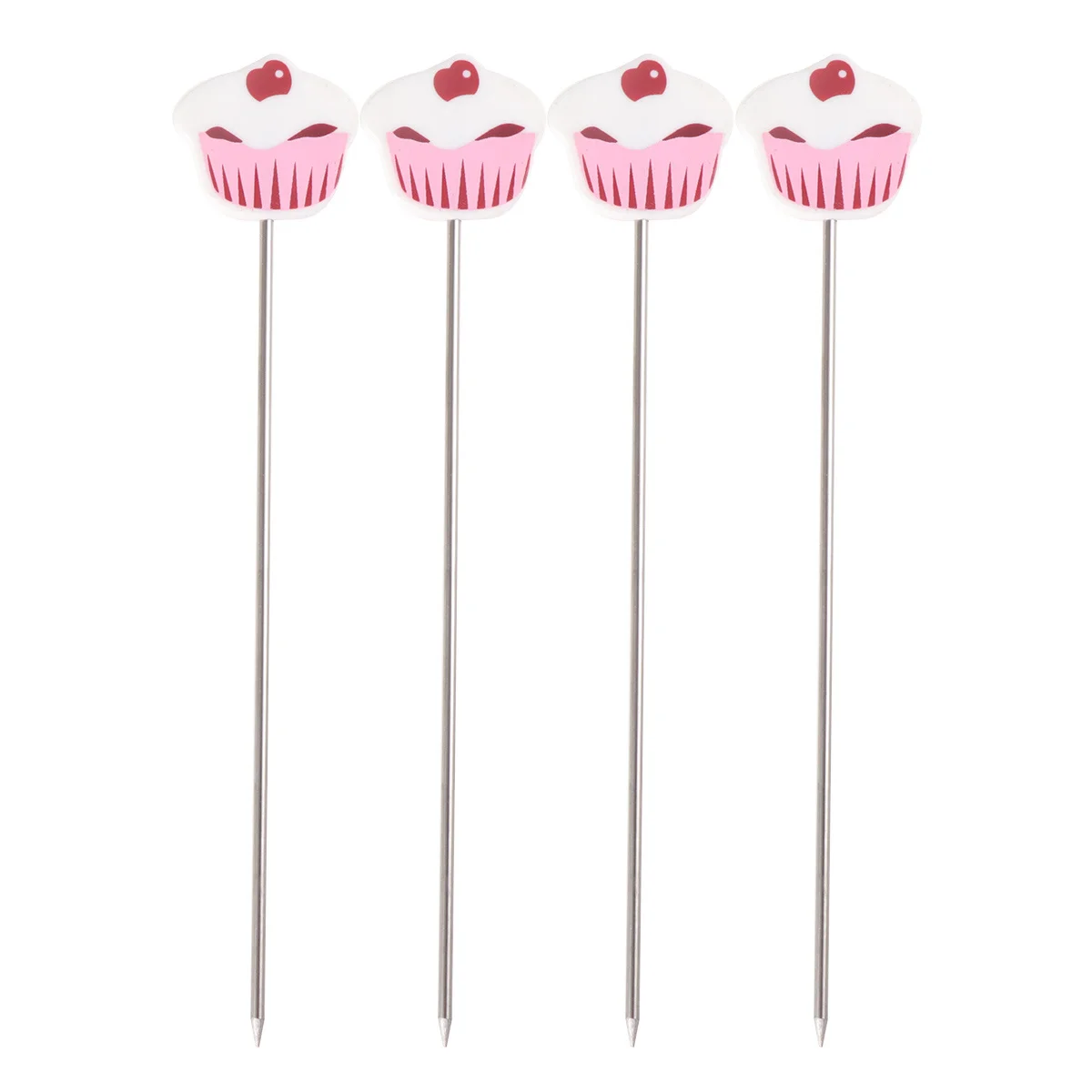 

4Pcs Stainless Steel Cake Tester Premium Baking Tool Easy Clean Non-Slip Grip for Cake Bread Muffin Biscuit Stirring Pin