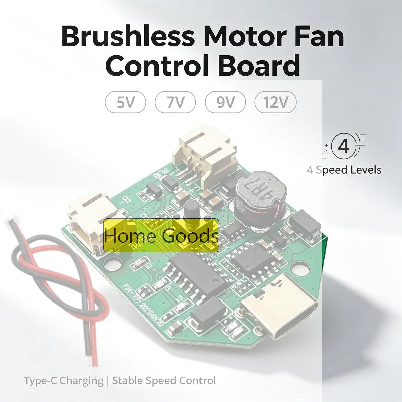 1 Set USB Rechargeable Fan Circuit Board Governor Step Up Module 3.7V To 5/7/9/12V Boost Board Fan Motor Speed Controller Board