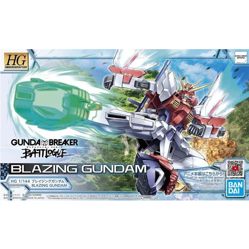 Originale Bandai Gundam Anime Figura HG 1/144 Gundam Breaker Battle Record Hot Blazing Gundam Modello di Montaggio Anime Action Figures