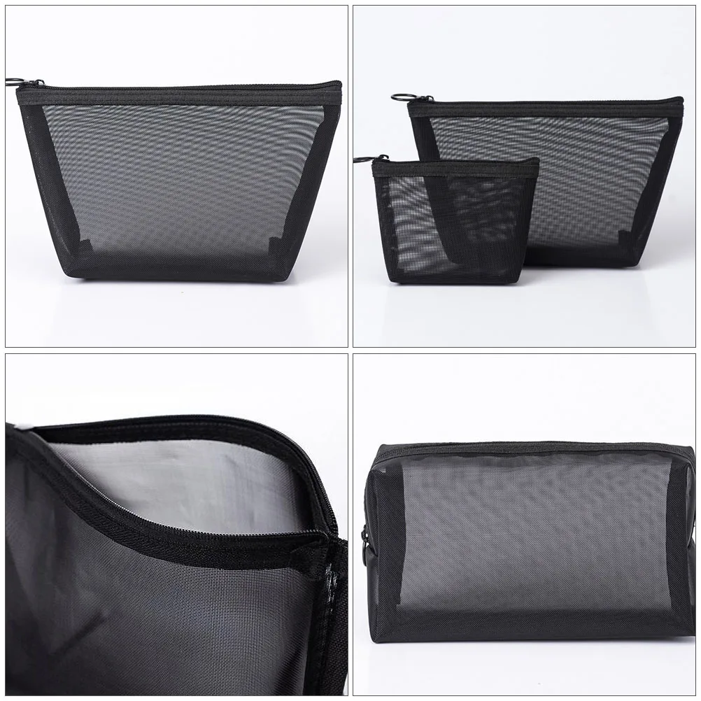 

6pcs Mesh Pouch Toiletry Bag Travel Organizer Portable Storage Large Capacity Durable Smooth Surface Simple Design Gift