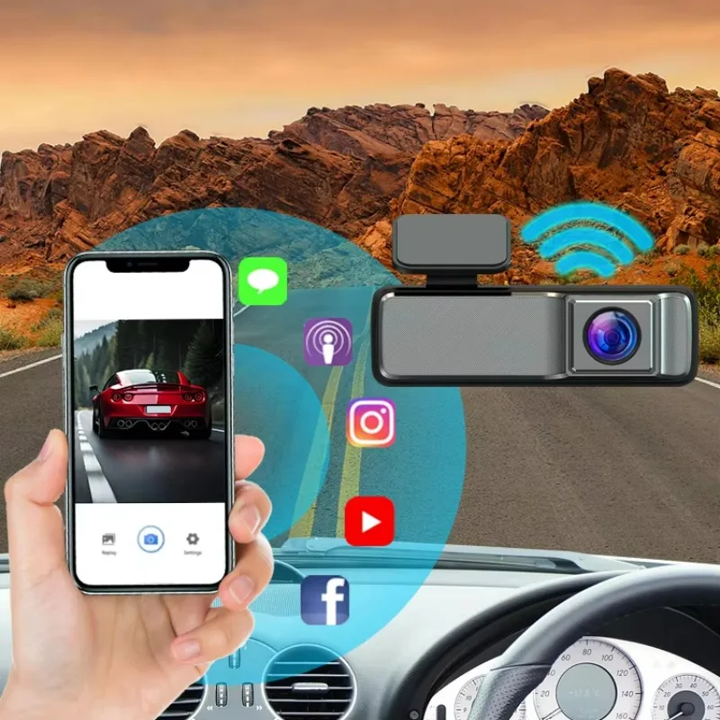 

Mini Convenient Dashboard Camera 1080P + 1080P Dual Lens Wireless Application Car Black Box, Wide Angle 160 °