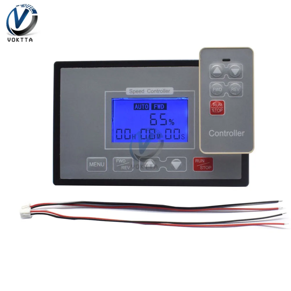 DC 10-55V 60A LCD Smart Digital Display Wireless Remote Control PWM DC Motor Speed Controller 0~100% Adjustable 12V 24V 36V 48V