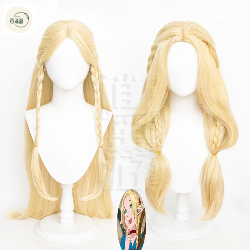 High Quality Marcille Donato Cos Wig 75-80CM Gold Heat-resistant Synthetic Hair Halloween Party Anime Cosplay Wigs+wig Cap