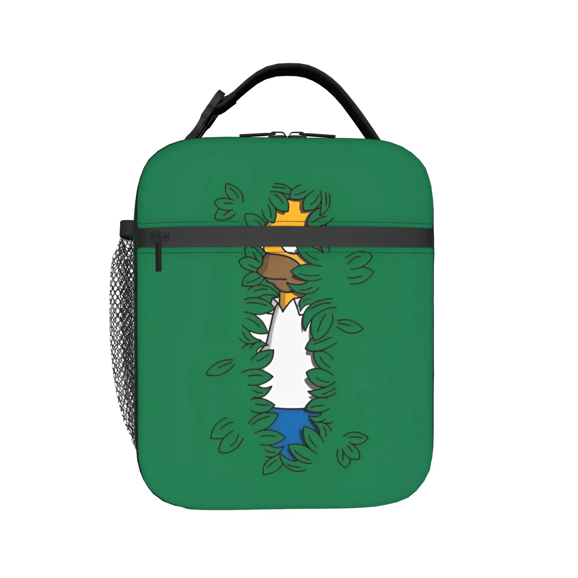Homer In The Bushes S-Simpsons Lunchtasche, tragbare Lunchbox, Unisex, für die Schule, Designer-Kühltasche, Freizeit, wasserdichte Tragetasche, Lebensmitteltaschen – Detail 2