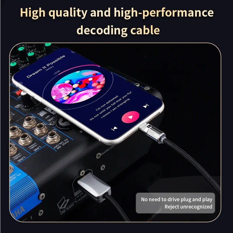 YYTCG HIFI Lightning To Usb-B OTG Cable High Quality Silver Plated HiFi Decoding DAC Audio OTG Cable for Decoder Sound Card