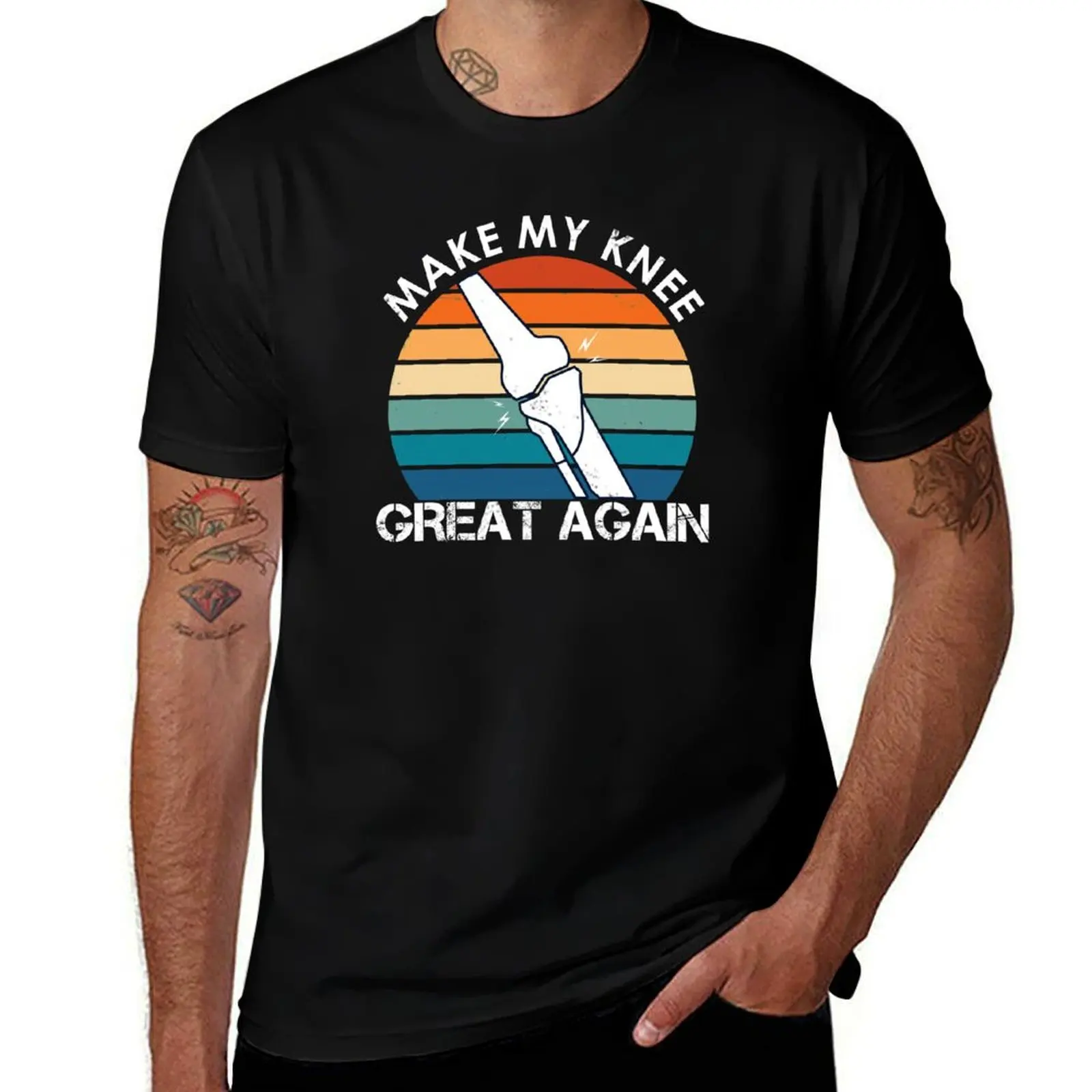 Make my Knee great again Funny Knee Replacement Surgery Saying T-Shirt Plus Size Summer Short Sleeve T-Shirt