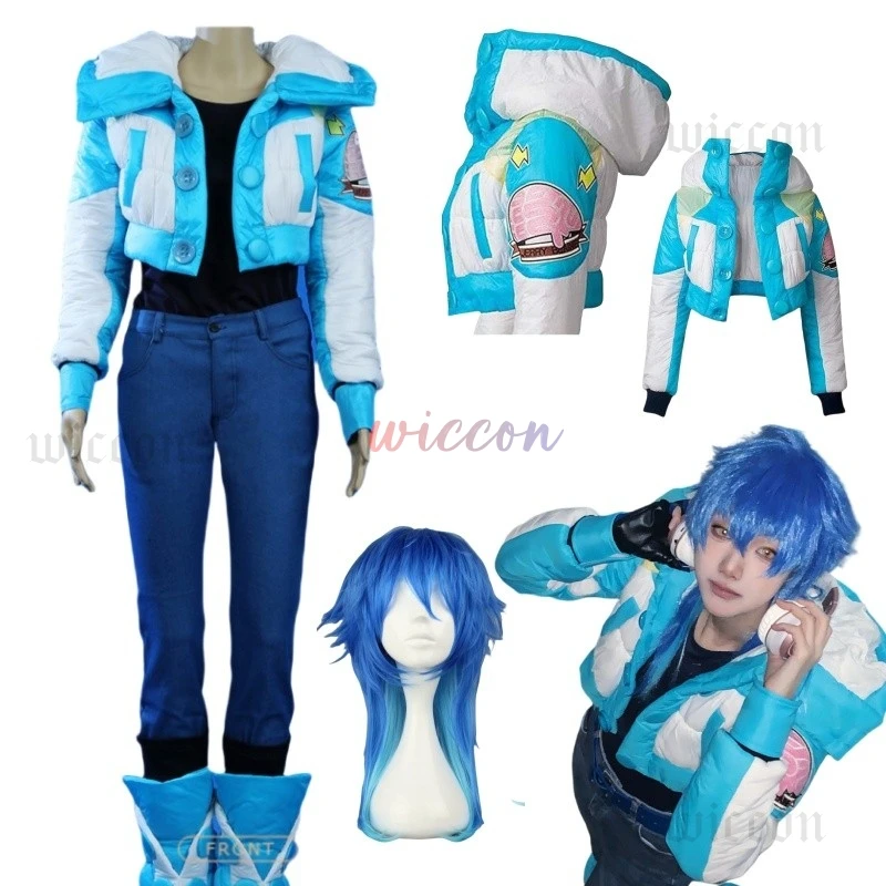 Athemis Dramatical Murder Seragaki Aoba Cosplay Costume Coat Gloves Wig Anime Cosplay Costume Custom High Quality