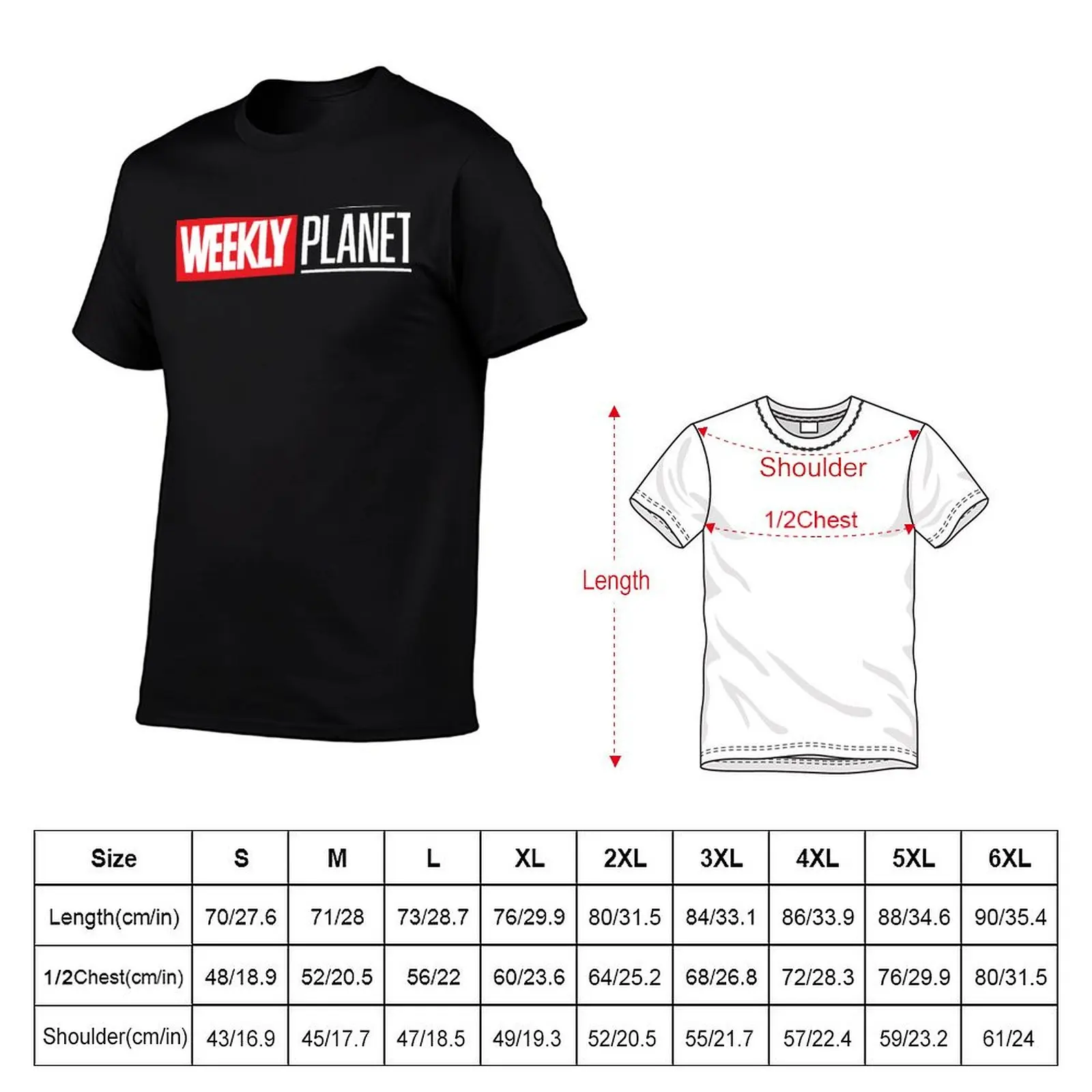 Weekly Planet WPU Logo on White T-Shirt cute clothes anime t shirts Short sleeve tee graphic tee shirt black t shirts for men