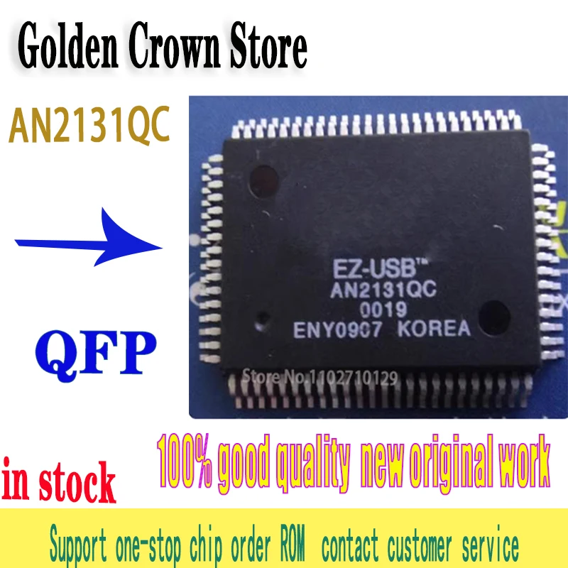 1PCS/Lot AN2131QC QFP-80 AN2131Q QFP80 AN2131 2131 USB bus interface chip   new original in stock