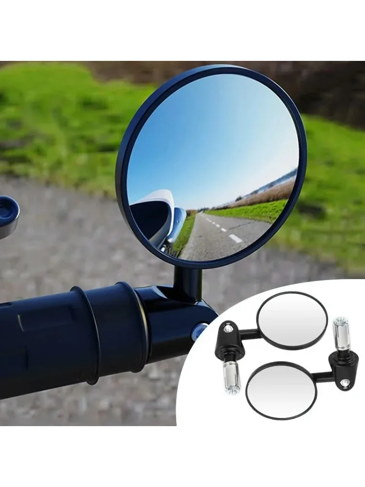 AliExpress NONE Universal Round Motorcycle Rearview Mirror 360 Rotation Adjustable Round Ellipse Rear View Mirrors for Road Bike Accessories