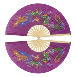 Folding Hand Fan Chinese Kung Fu Tai Chi Fan Nylon-Cloth Bamboo Fans For Performance Dance Decorations Festival Gift