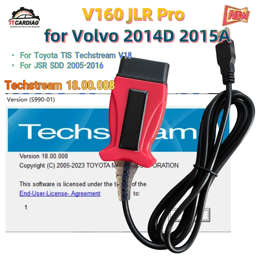 

V160 JLR Pro for Volvo 2014D 2015A for Volvo 2014D 2015A for Toyota TIS Techstream 18.00.008 For V165 JSR SDD 2005-2016