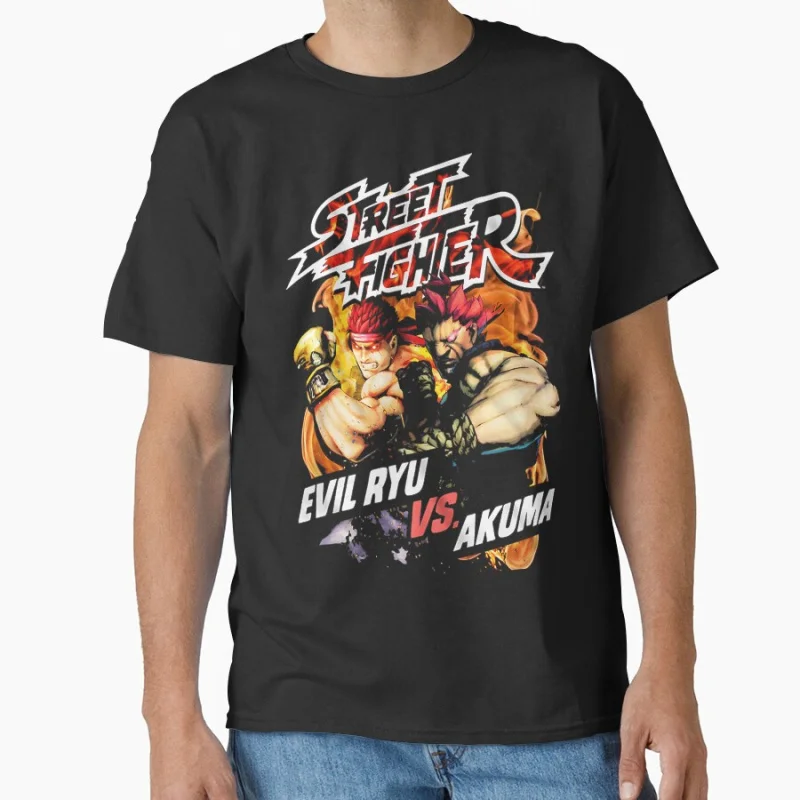 

80s Combat Game Classic Cartoon Arcade video game Street Fighter Gift t shirt Large size tops Anime Graphic Print Clothes