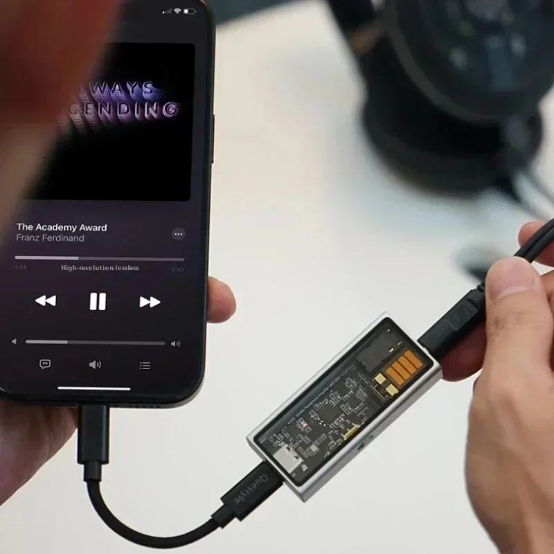 Questyle M15C المحمولة USB مضخم ضوت سماعات الأذن CS43198 HIFI جودة الصوت DAC & AMP مضخم ضوت سماعات الأذن 3.5/4.4 مللي متر ل IOS مخصص