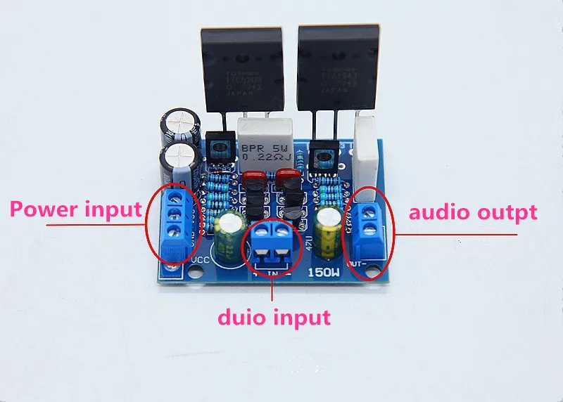 150W Mono C5200 A1943 Transistor Tube Hifi Audio Amplifier Board