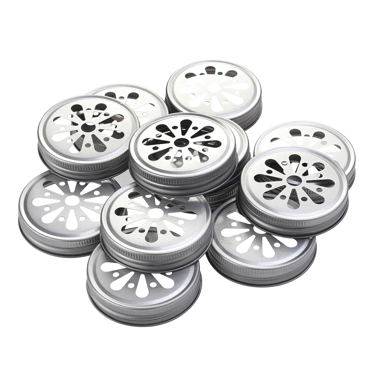 

12PCS Iron Mouth Hole Cover Sealing Caps Wide Jar Lids Glass Bottle Caps Metal Selaing Storage Bottle Light Protection