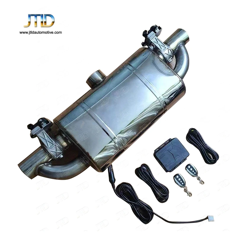 

JTLD Performance System Universal 76mm 3" Stainless Steel Dual Electric Valves Exhaust Electronic Muffler With Remote Control