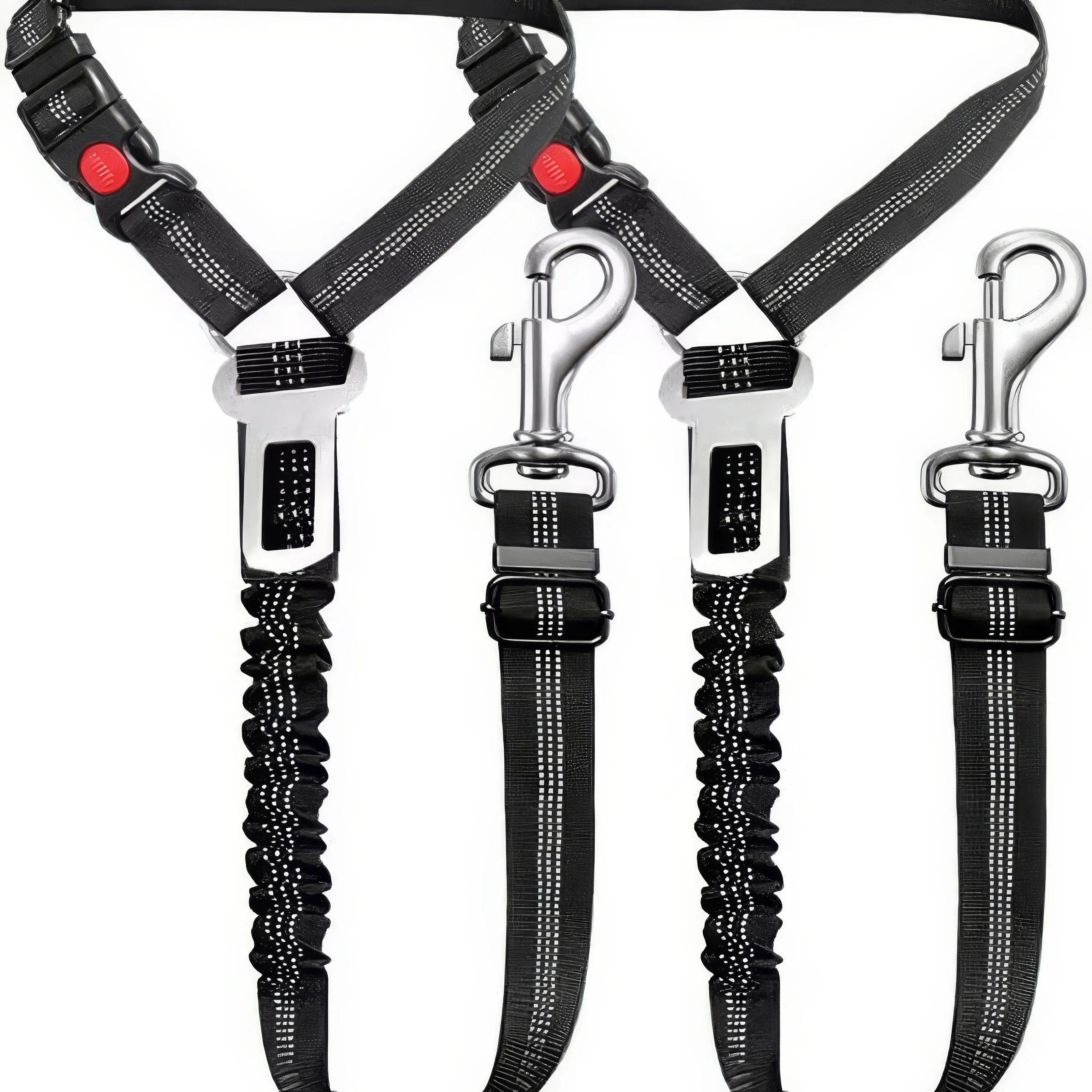 1 Black Pet Car Safety Rope, Elastic Retractable Pet Traction Rope, Suitable for Walking Dogs and Cats, Pet Seat Belt - Detail 1