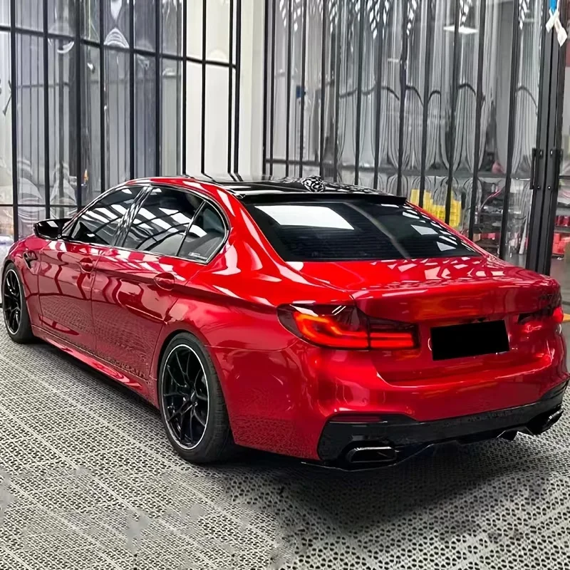 Ultra Gloss Metallic Candy Red Vinyl Car Wrap Film Roll with Air Release Self Adhesive Decal Sticker Motorbike Car Wrapping Foil view 2