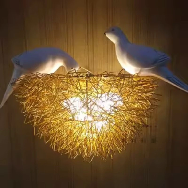 

Creative personality bird's nest LED wall lamp bird's nest house art lamp children's room dining room bedroom living room study