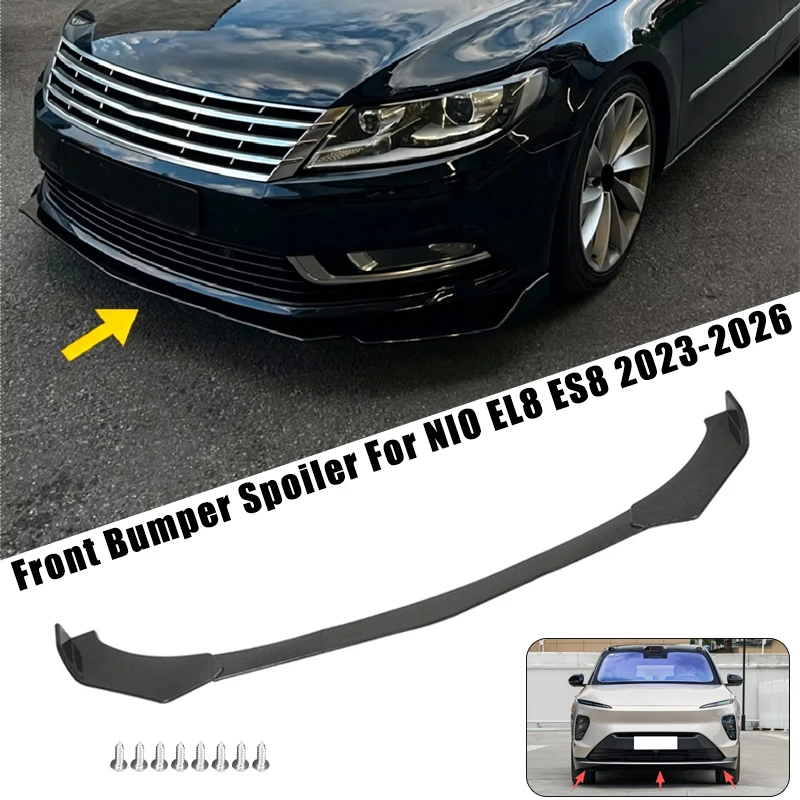 Sport Front Bumper Splitter Spoiler Lip For NIO EL8 ES8 2023-2026 5Pcs Adjustable Sectional Car Exterior Tuning Body Kit