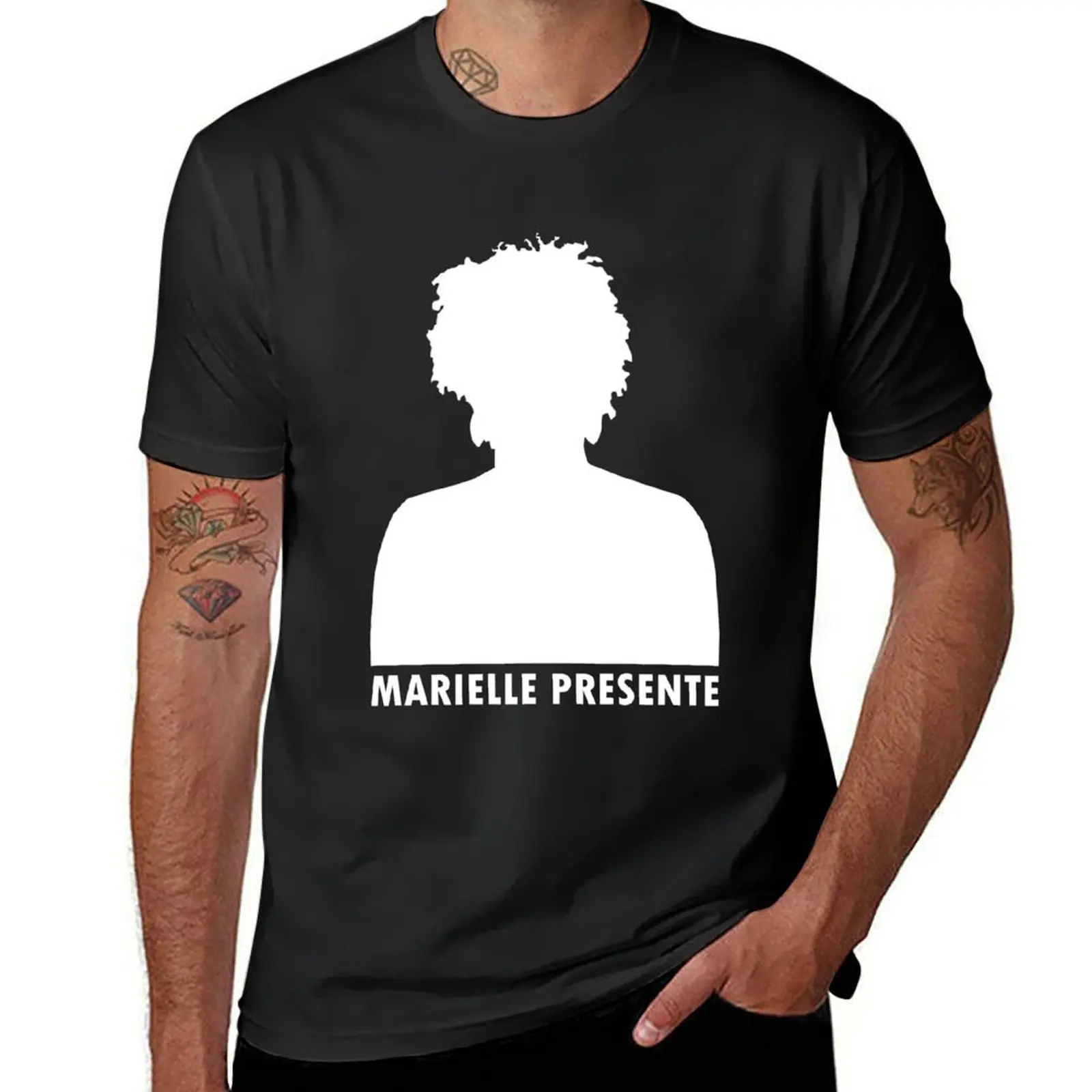 Marielle Franco Silhouette (Marielle Presente) - white T-Shirt customs summer tops slim fit t shirts for men