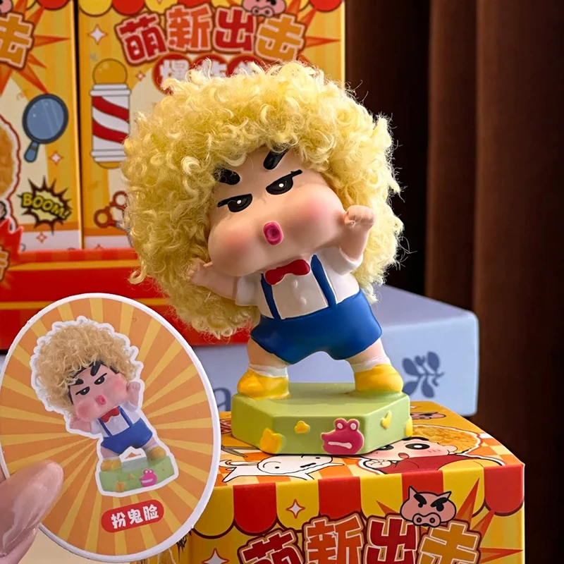 Newbie Attack Afro Crayon Shin-Chan Blind Box Figurine Regalo di compleanno carino e pectorale per uomini e donne Articoli anime alla moda