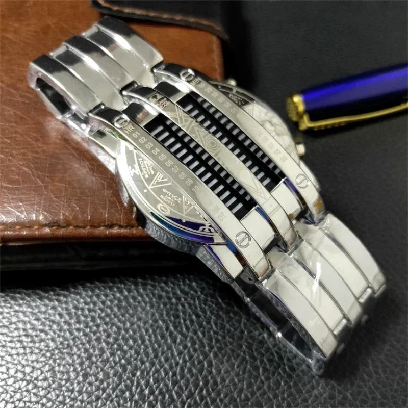 2024 Luxury Man Watches Fashion Popular Brand Sport Men Women Creative Stainless Steel LED Date Bracelet Watch Binary Wristwatch