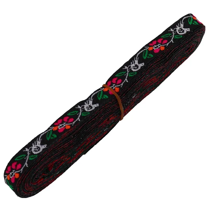 7 Yards 10mm Woven Jacquard Ribbon Vintage Ethnic Embroidery Lace Ribbon For Curtain Garment Bags Accessory