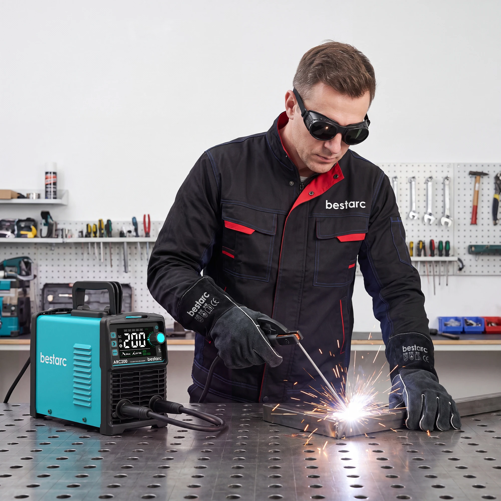 Poste à souder Bestarc 200A ARC MMA Lift TIG 220V IGBT Inverter avec affichage LED et fonction Hot Start