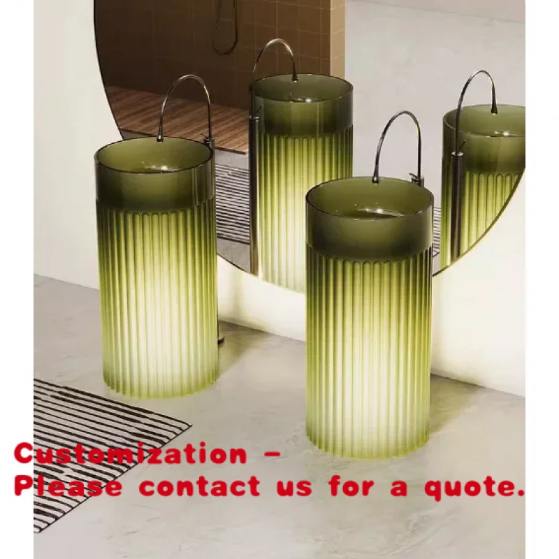 

Индивидуальный заказ. Роскошный современный дизайн. Напольная тумба-умывальник из искусственного прозрачного камня для ванной комнаты. Для отелей.