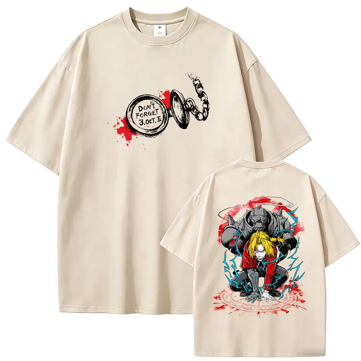 Anime Fullmetal Alchemist T-shirt Manga Edward Elric Don't Forget T Shirts Men Women Casual Vintage Tshirt Unisex Fashion Tees