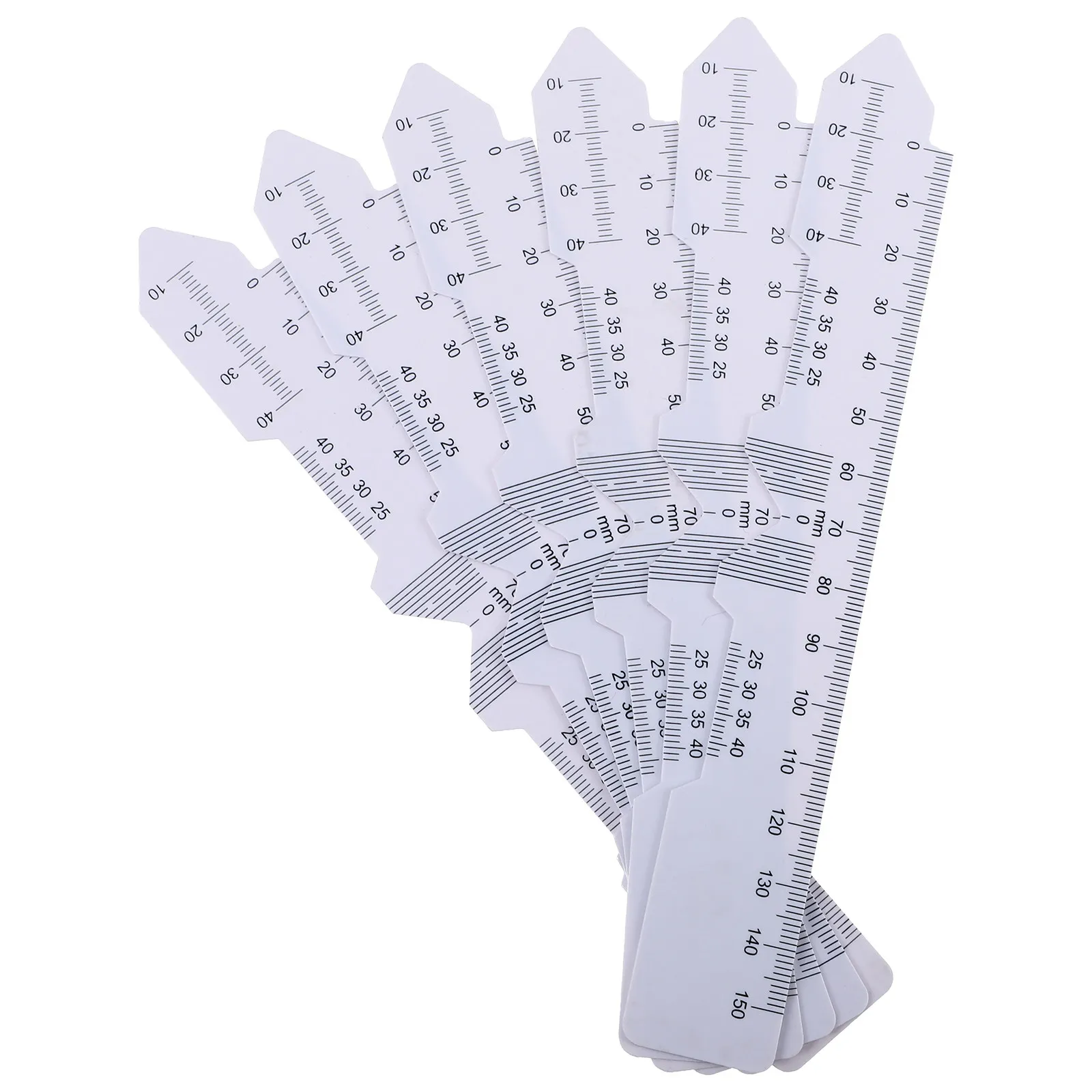 6Pcs Plastic Pupillary Distance Ruler Pd Meter for Goggles Frames Optometry Ergonomic Design Medium Thickness Precise Etched