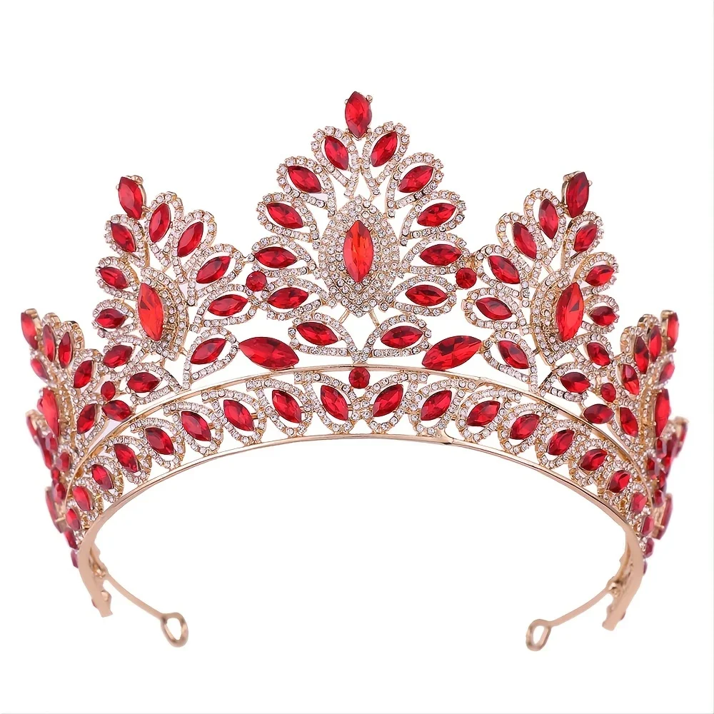 Diadem Diadem w stylu barokowym kryształowa korona dla kobiet w stylu Vintage dla kobiet ślub panny młodej ślubne akcesoria do włosów