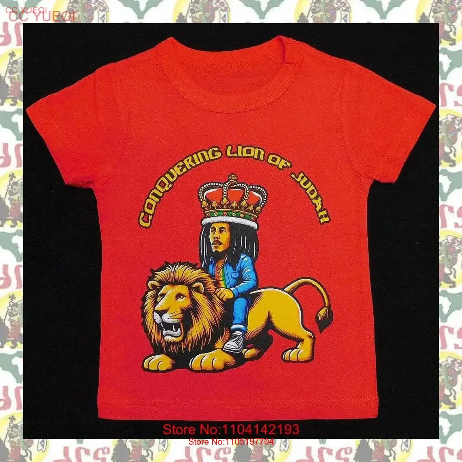 

Kids T shirts drs a32 Children's Shirt Lion of Judah Reggae Jah Rastafari Ethiopia Jamaica vintage Washed Casual