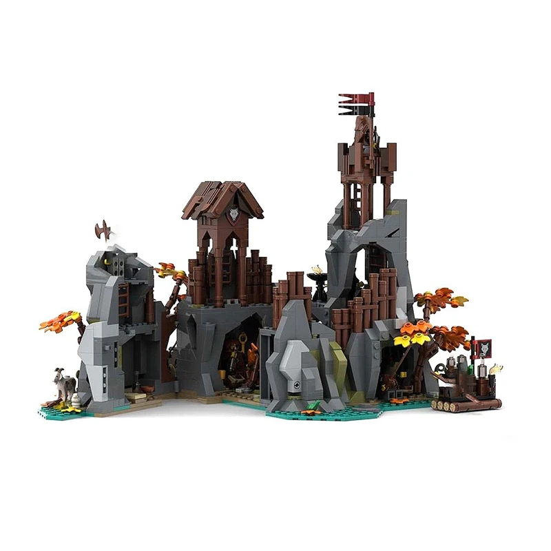 1341ピース MOC 中世建築 泥棒ガバスの要塞町モデル DIY 組み立てブロックおもちゃ - 子供の誕生日プレゼント