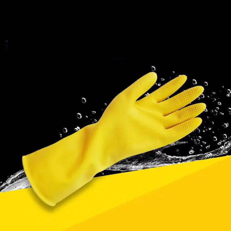 Kitchen Cleaning Latex Dish Washing Gloves Long Rubber Thickened Household Laundry Gloves Bowl Washing Clothes Vegetable Tool