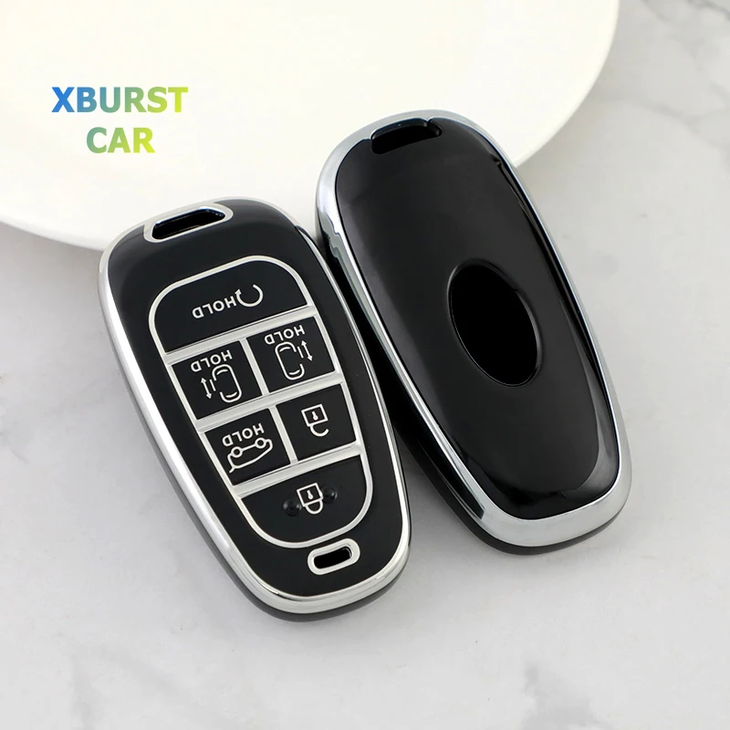 For Hyundai Sonata Nexo DN8 Santa Fe Tucson NX4 Staria Ioniq 5 Atos Solaris TPU Car Key Case Cover Fob Shell Holder Accessories