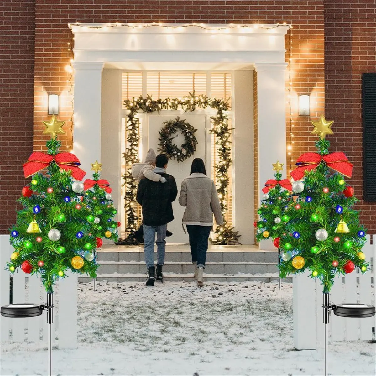 

Стабильные-2 шт. солнечные елочные огни уличные водонепроницаемые солнечные фонари рождественские елочные фонари рождественские украшения