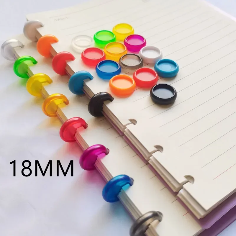 Solid Loose-Leaf Binding Disc, Fivela Anel, Notebook DIY, Material de Escritório, 18mm, 100Pcs