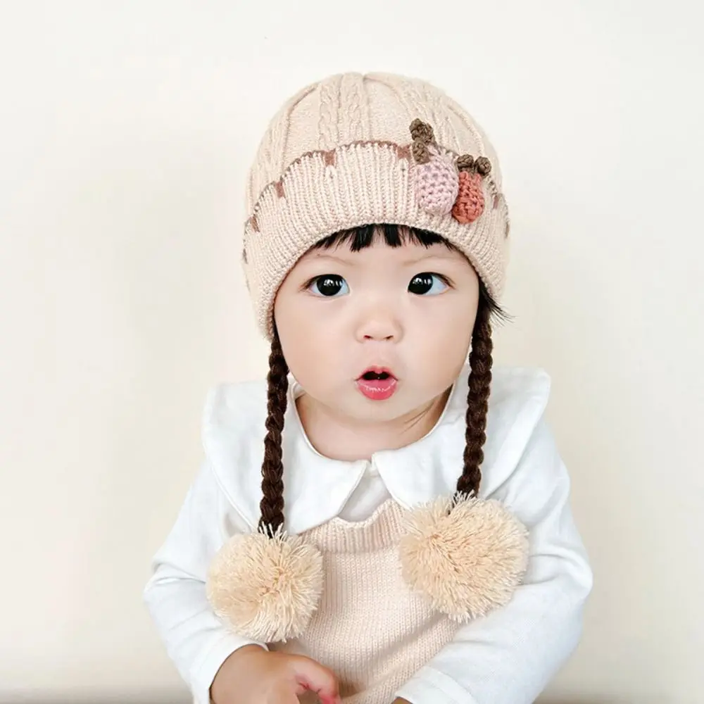 Chapeau tricoté chaud de dessin animé, casquette de Protection d'oreille douce et coupe-vent, chapeaux de perruque respirants