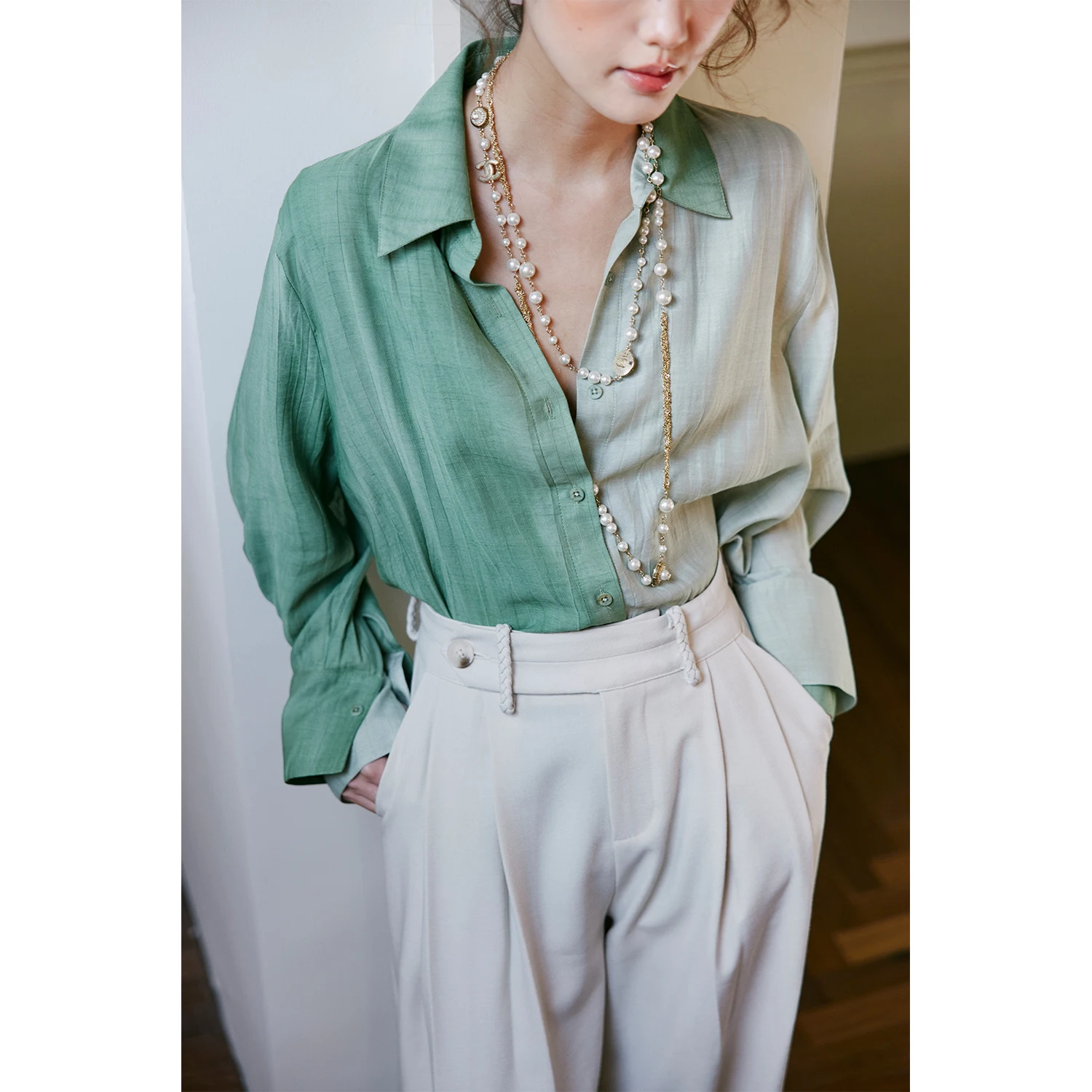 

een Long Sve irt Rosebanks Commute Sle Double Buff Ins Color Blo Design Versatile Cotton And Nylon Blend irt